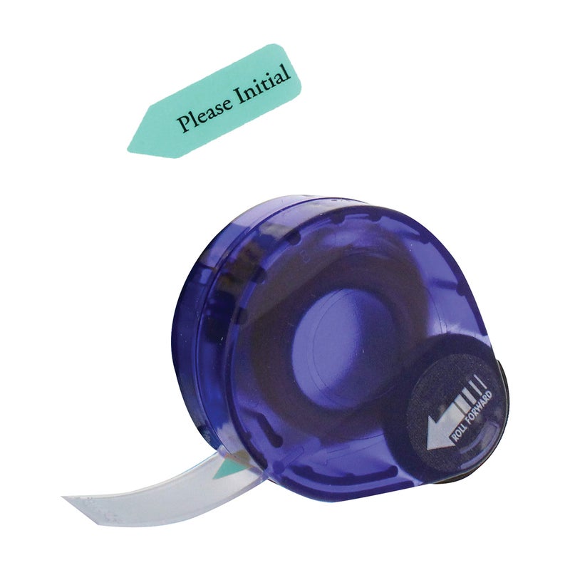 Redi-Tag "Please Initial" Printed Arrow Dispenser Flags, 120 Flags per Dispenser, Mint Adhesive Reminders, 1-3/4" x 9/16" (B81114) - Image 3